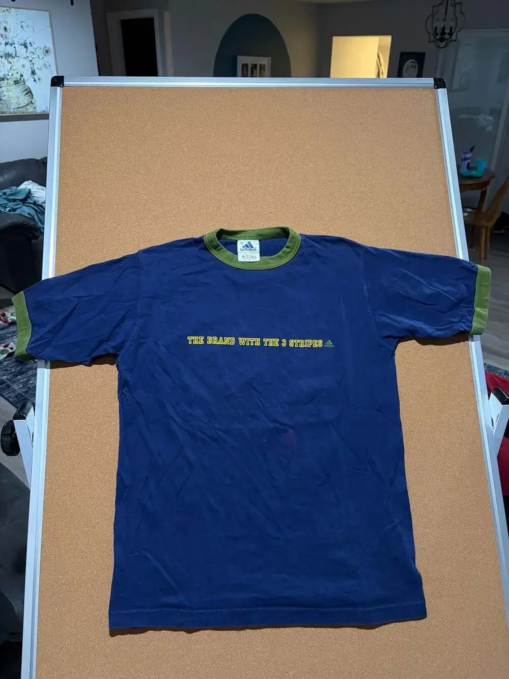 Vintage 90s Adidas The Brand With The 3 Stripes Graphic Ringer T-Shirt XL